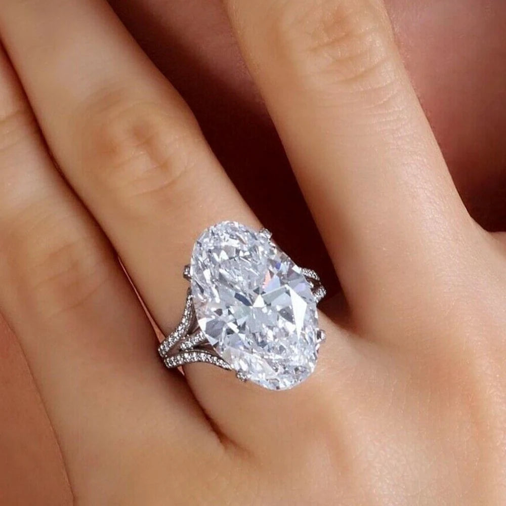 Huitan Oval CZ Ring – Women's Classic Wedding Band | Sizes 5–14 CZ Wedding Ring Axl