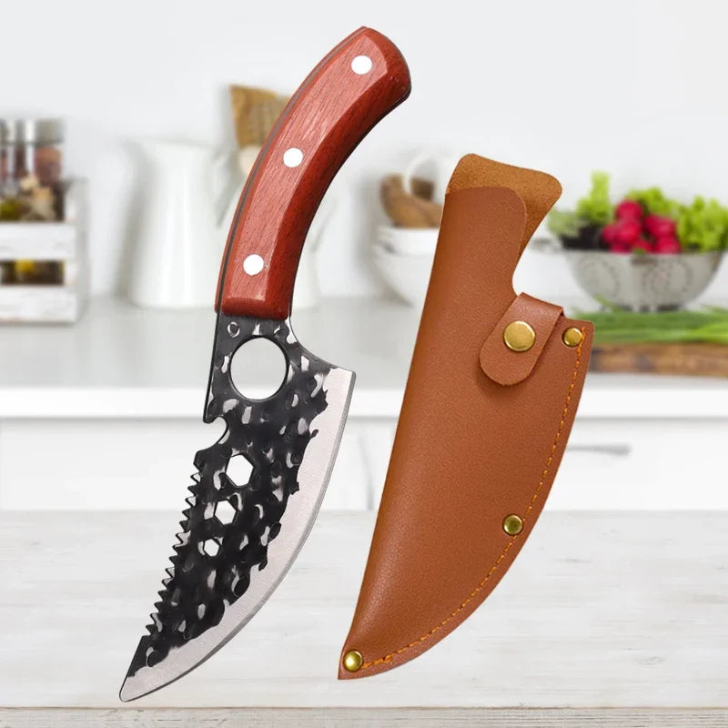 Stainless Steel Meat Cleaver & Chef Knife – Wooden Handle Kitchen Chef Knife Axl Knife C