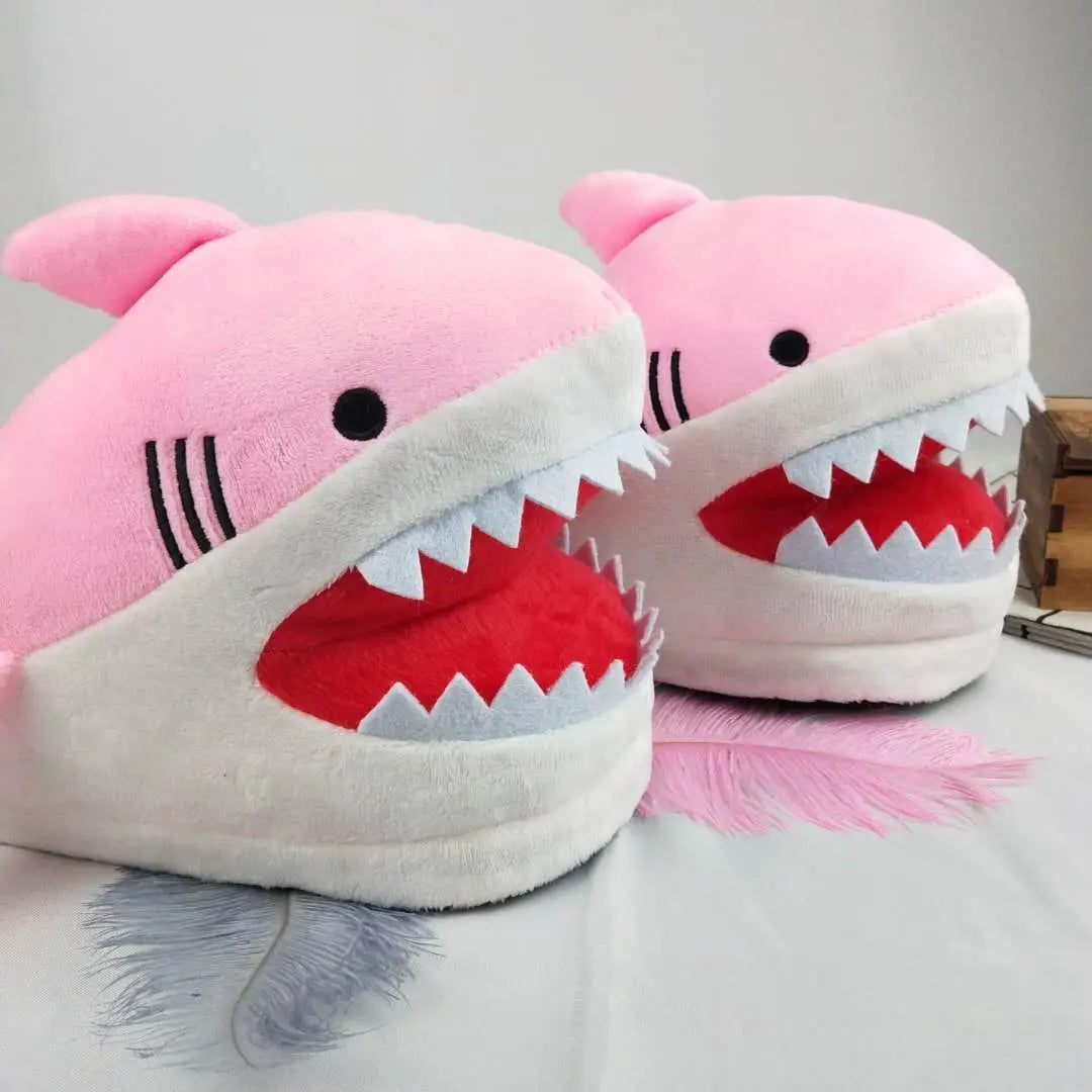 Shark Slippers for Women – Fluffy Faux Fur Indoor Slides Novelty Indoor Slippers Axl