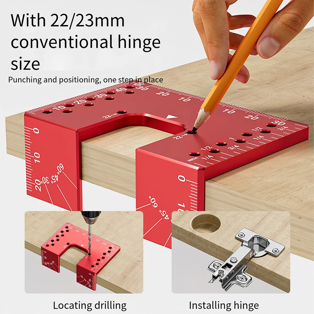 Cabinet Hinge Repair Plate & Mounting Positioner – Aluminum Hinge Mounting Tool Axl