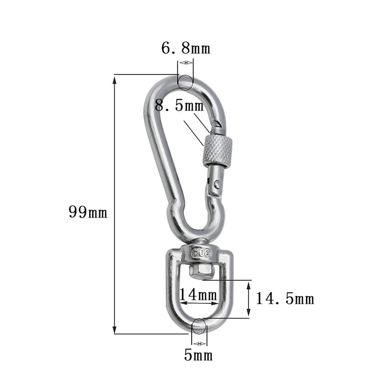 Stainless Steel Swivel Snap Hook Carabiner Clip | Dog Leash Dog Leash Clip Axl 7mm