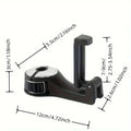 2-in-1 Car Headrest Hook & Phone Holder Mount Bracket Car Phone Mount Axl Silver Black