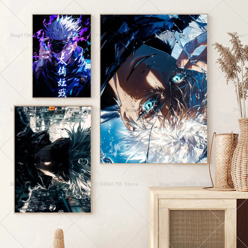 Gojo Satoru Anime Wall Poster – Self-Adhesive Waterproof Sticker Anime Wall Poster Axl