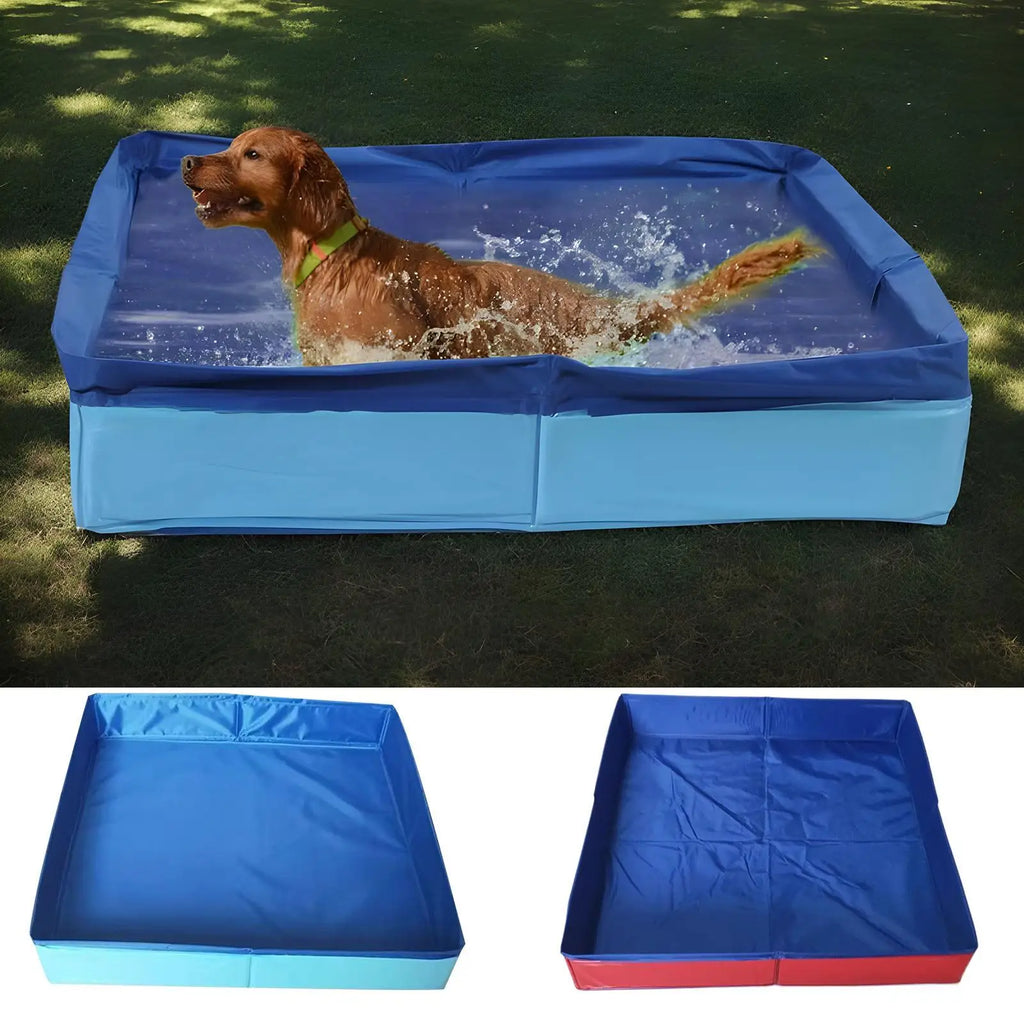 Foldable Square Dog Bath Pool – Non-Inflatable PVC Pet Pool Foldable Pet Pool Axl