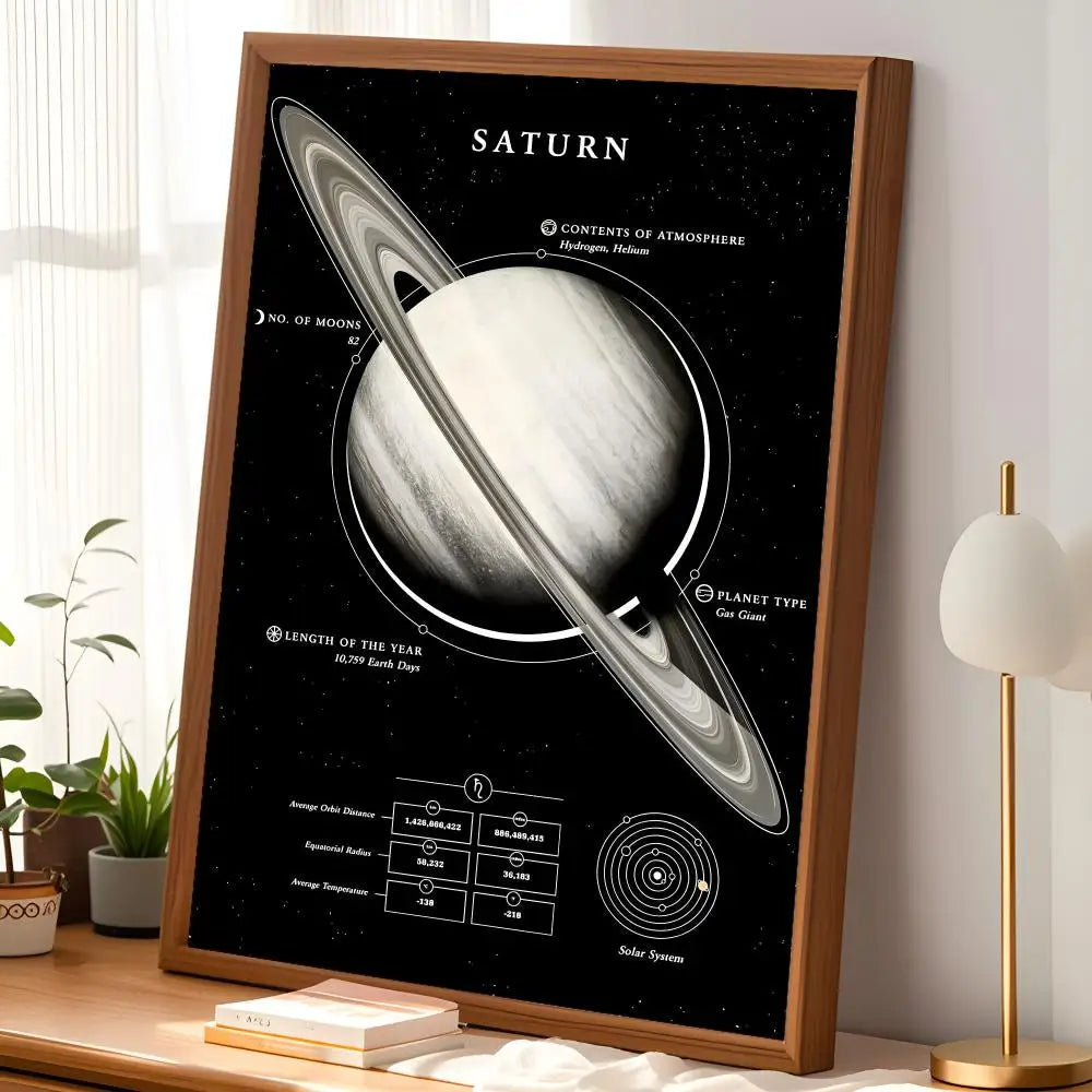 Planets Self-Stick Wall Poster – HD Waterproof Space Art Decor Wall Art Poster Axl