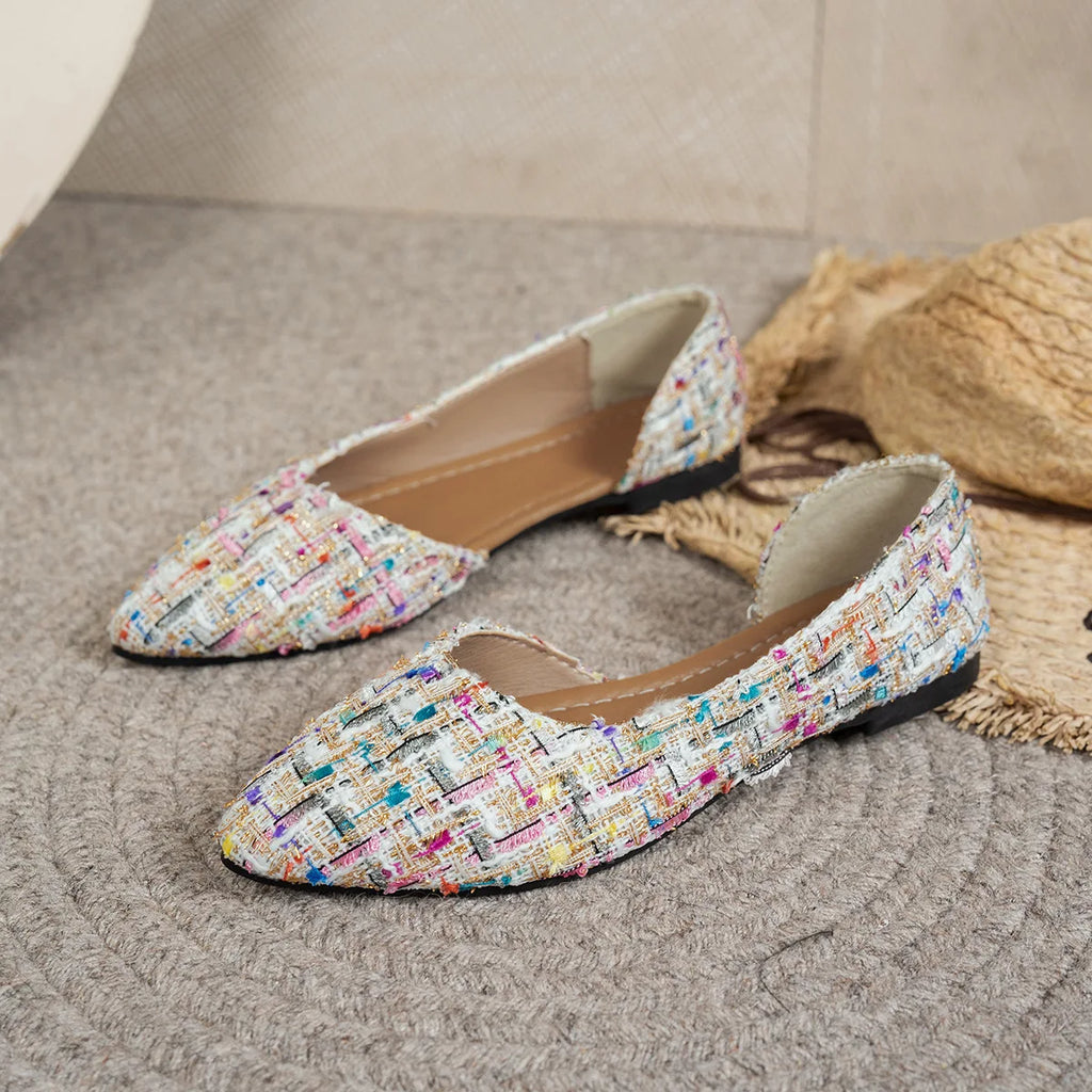 YBQJOO Women's Pointed-Toe Slip-On Flat Loafers | French Style Women's Flat Loafers Axl