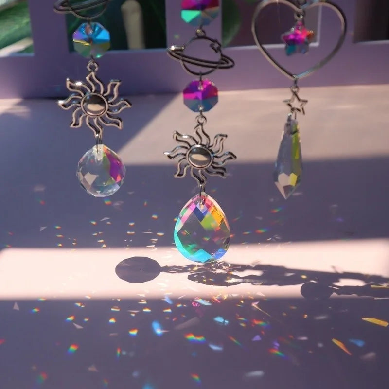 Crystal Wind Chime Sun Catcher – Rainbow Prism Hanging Decor Crystal Wind Chime Axl