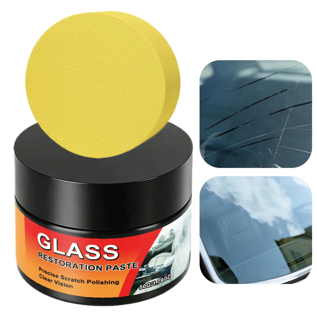 Glass Scratch Remover 50g – Windshield Polishing Wax Kit Glass Scratch Remover Axl
