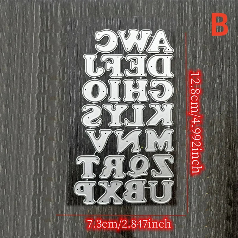 Square Lace Metal Cutting Dies – Alphabet & Numbers | DIY Crafts Metal Cutting Dies Axl 1PC B