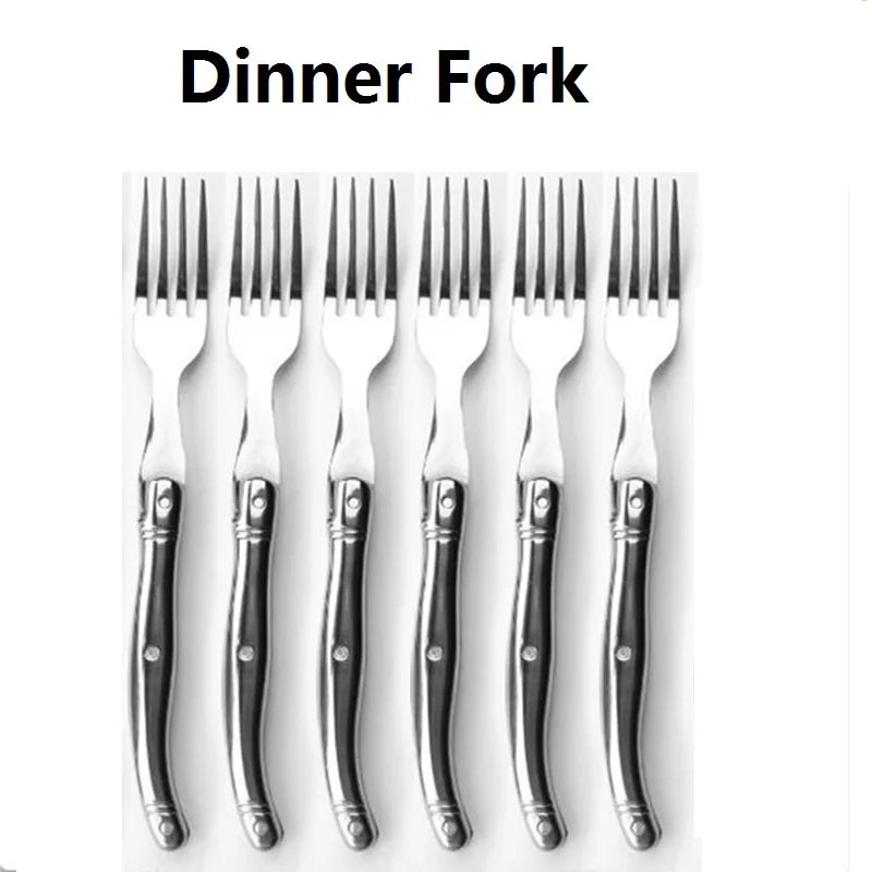 Laguiole Stainless Steel Cutlery Set 4–24 Pcs | Dishwasher Safe Flatware Cutlery Set Axl 6 Forks