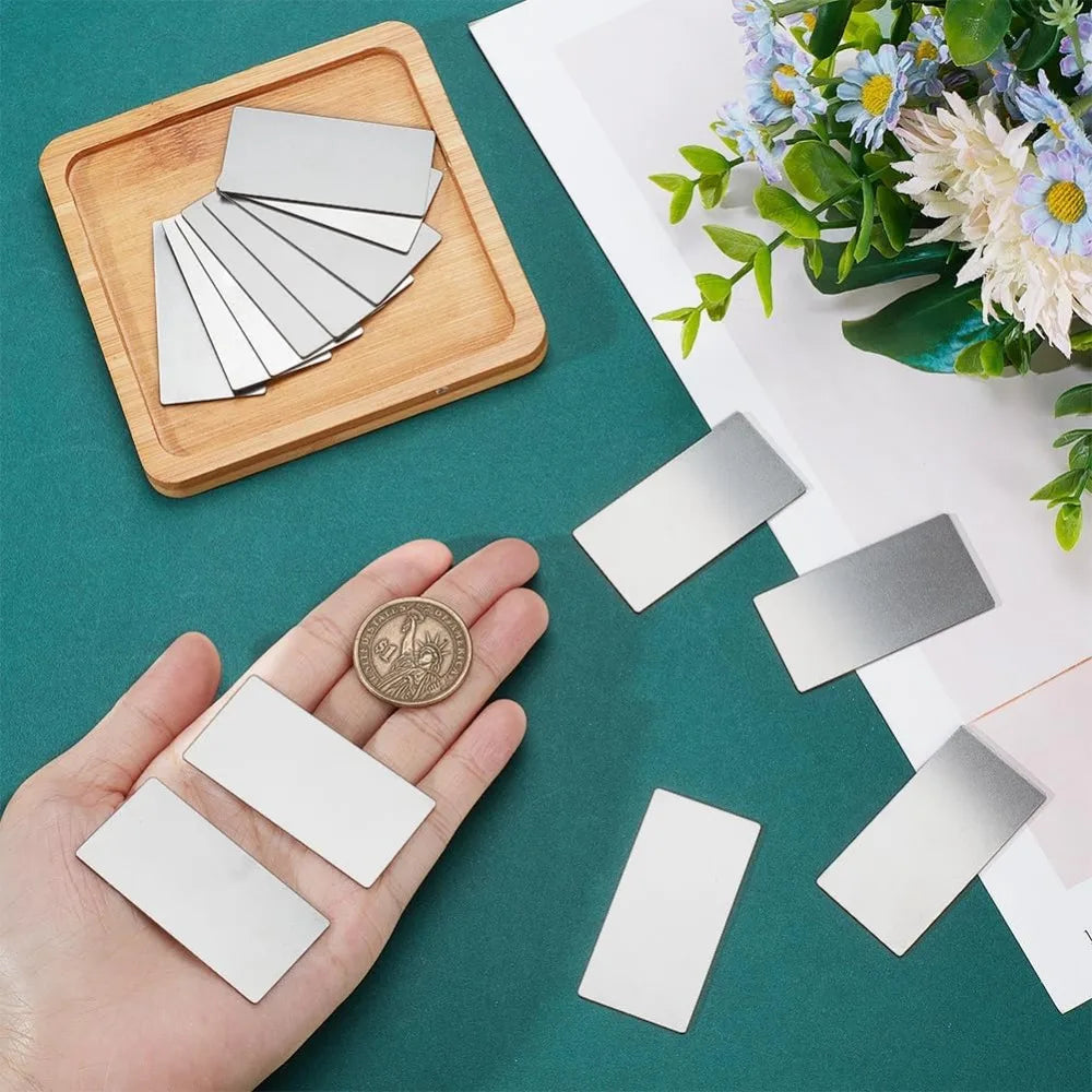 30 Pcs Stainless Steel Rectangle Stamping Blanks 2x1 Inch Metal Stamping Blanks Axl
