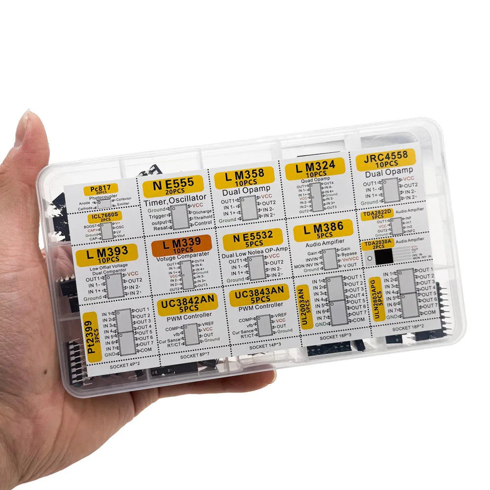 150 Pcs DIP IC Chip Assortment – LM358 NE555 LM393 & More IC Chip Assortment Axl