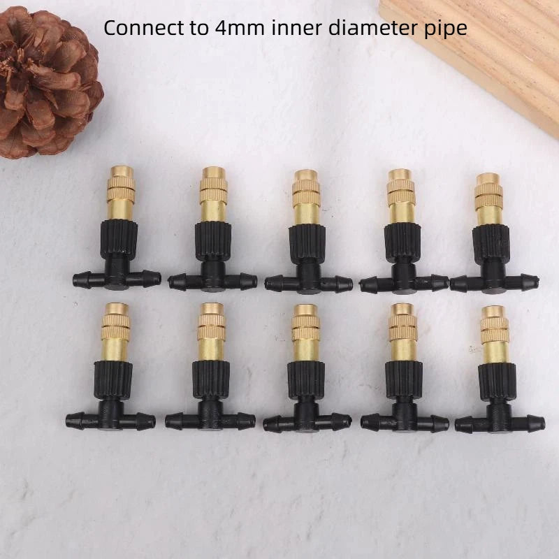 10-Pack Brass Misting Nozzles – Adjustable Garden Micro Sprinklers Garden Misting Nozzles Axl A3