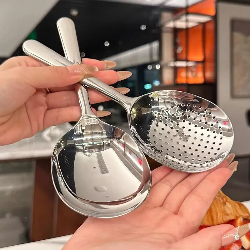 Stainless Steel Slotted Spoon Set | Heat-Resistant Kitchen Ladle Kitchen Serving Spoon Axl