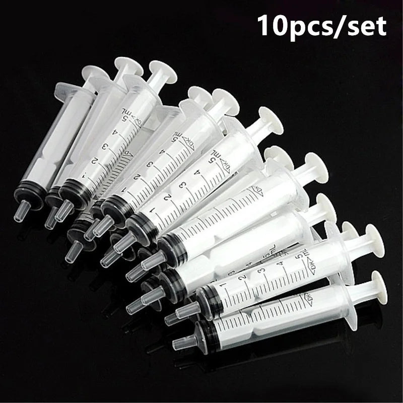 10-Pack 5ml Disposable Plastic Syringes – No Needle Lab Tool Lab Measuring Syringe Axl Clear