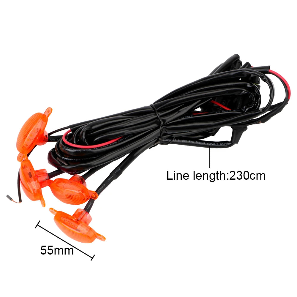 LED Amber Eagle Eye Grille Light Kit – 12V Universal 6 SMD Automotive Grille Light Axl