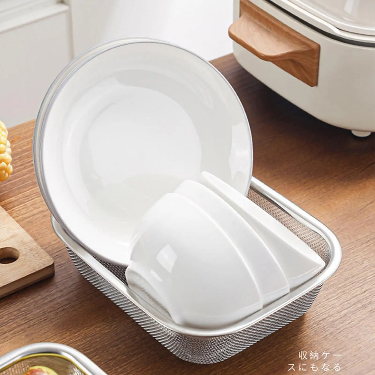 Stainless Steel Fine Mesh Strainer Basket | Rectangle Colander Kitchen Strainer Basket Axl