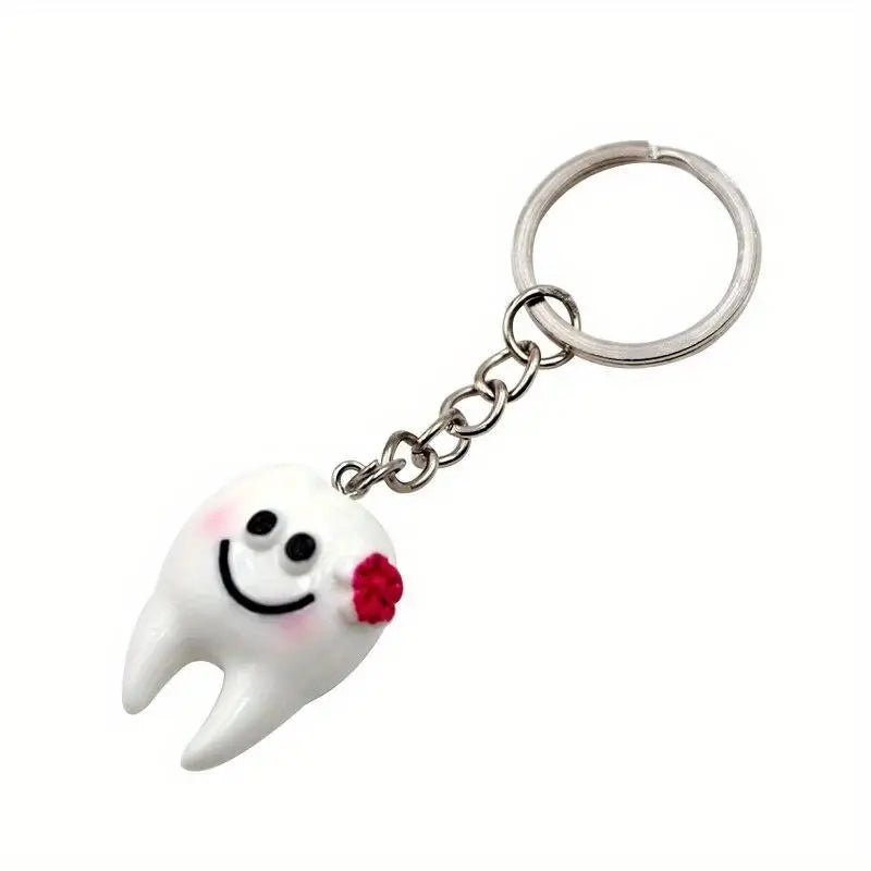 10-Pack Cute Tooth Keychains – Novelty Dental Gift Set Novelty Keychain Set Axl