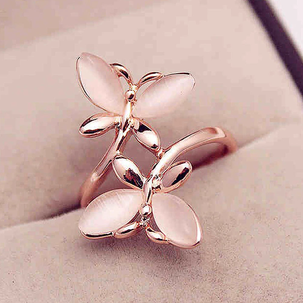 Huitan Women's Butterfly Ring – Imitation Moonstone Fashion Ring Fashion Ring Axl F1552 9
