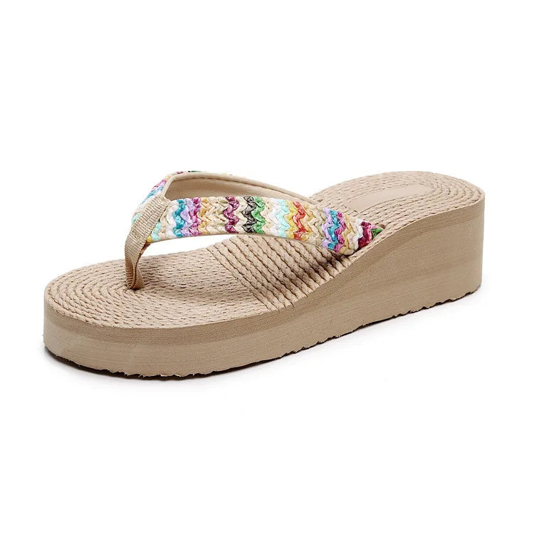 Women's Platform Flip Flops – Summer Beach Wedge Sandals Platform Flip Flops Axl