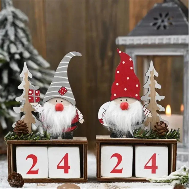 Wooden Santa Christmas Advent Calendar Home Decoration Christmas Decoration Axl