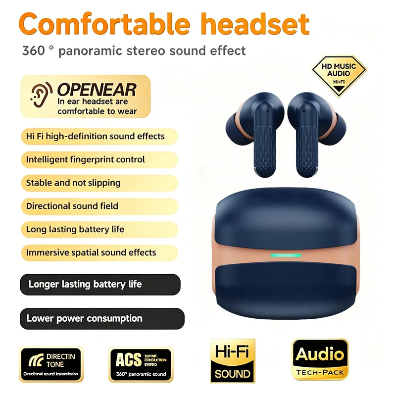 Wireless ANC In-Ear Earbuds with Charging Case | HiFi Stereo Wireless Earbuds Axl Blue