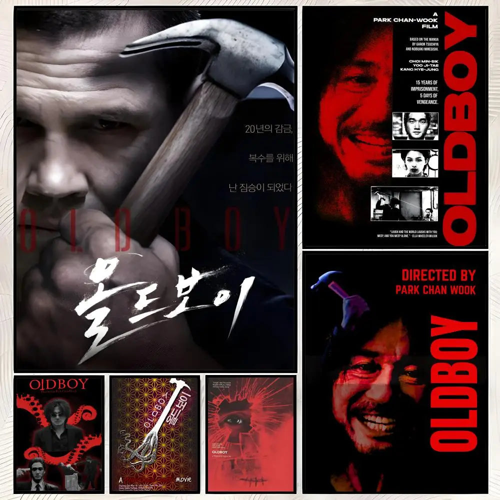 Oldboy Movie Poster Self-Stick HD PVC Waterproof Wall Art Movie Wall Poster Axl