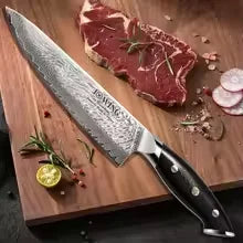 67-Layer Damascus Steel Santoku Chef Knife with Gift Box Damascus Chef Knife Axl