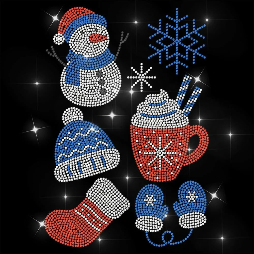 Glass Rhinestone Iron-On Appliqué Sheet | Winter Holiday Design Iron-On Appliqué Axl AECH04-17718