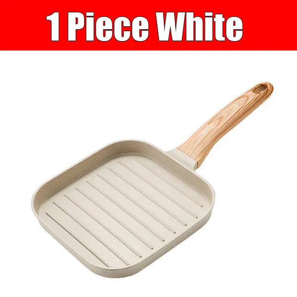 PGY 19cm Nonstick Square Grill Pan | All Stovetop Skillet Nonstick Grill Pan Axl 1 Piece White