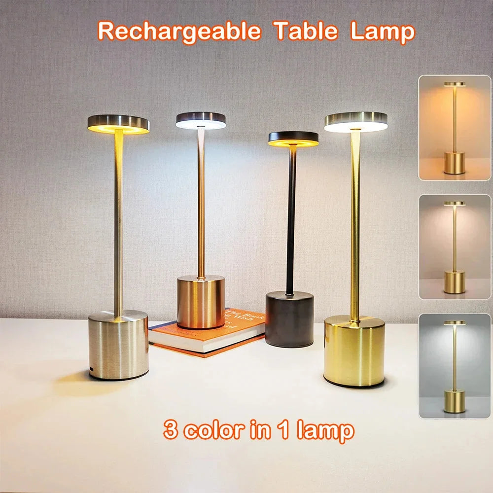 USB Rechargeable Touch Desk Lamp – 3 Color Dimming Night Light Rechargeable Desk Lamp Axl