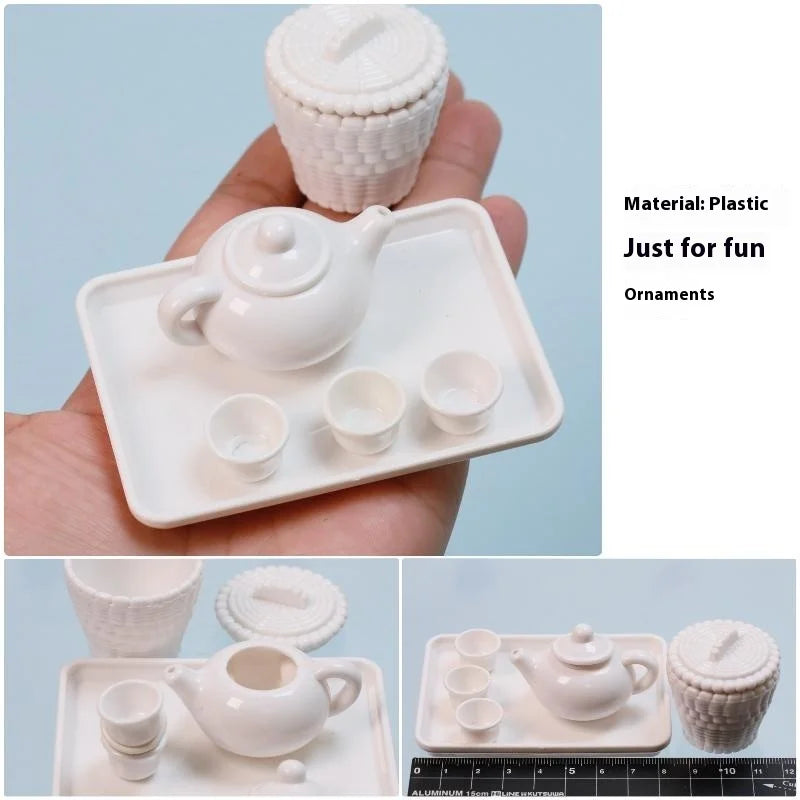 Dollhouse Miniature Tea Set 1:12 Scale – Teapot Cups & Tray Dollhouse Miniature Set Axl