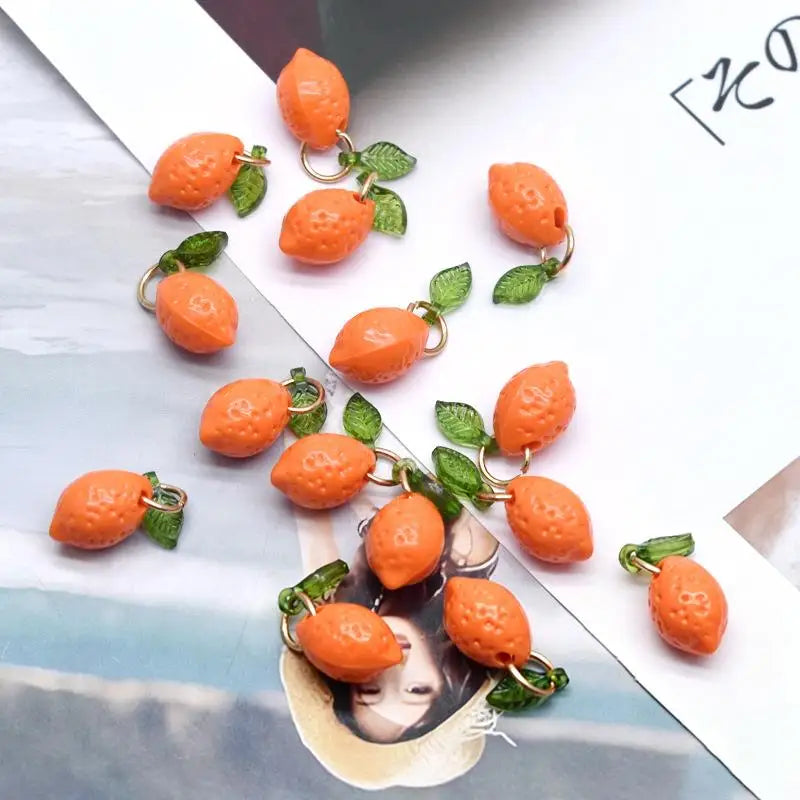 10pcs Acrylic Lemon Charms – DIY Jewelry Pendants DIY Jewelry Charms Axl