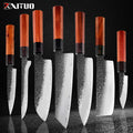 XITUO 1–7 Pc Japanese Chef Knife Set | 3-Layer Steel Blades Kitchen Knife Set Axl 7PCS Knife