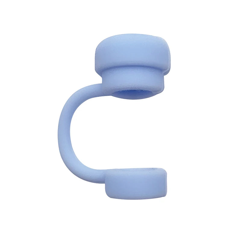 Reusable Silicone Straw Covers – Spill & Dust Proof Caps Straw Cover Caps Axl Blue