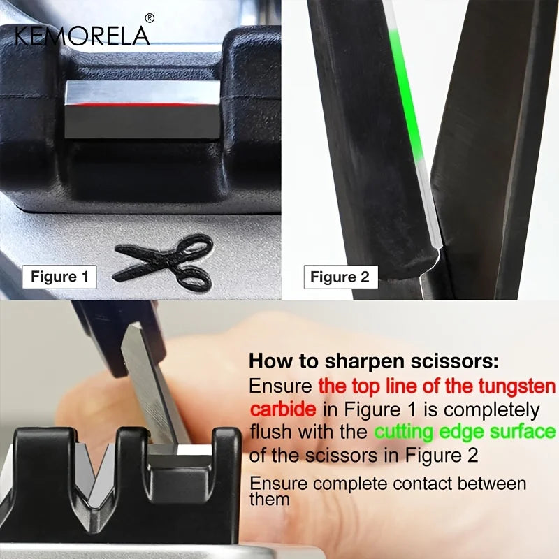KEMORELA 3-in-1 V-Edge Knife Sharpener with Suction Cup Base Knife Sharpener Axl