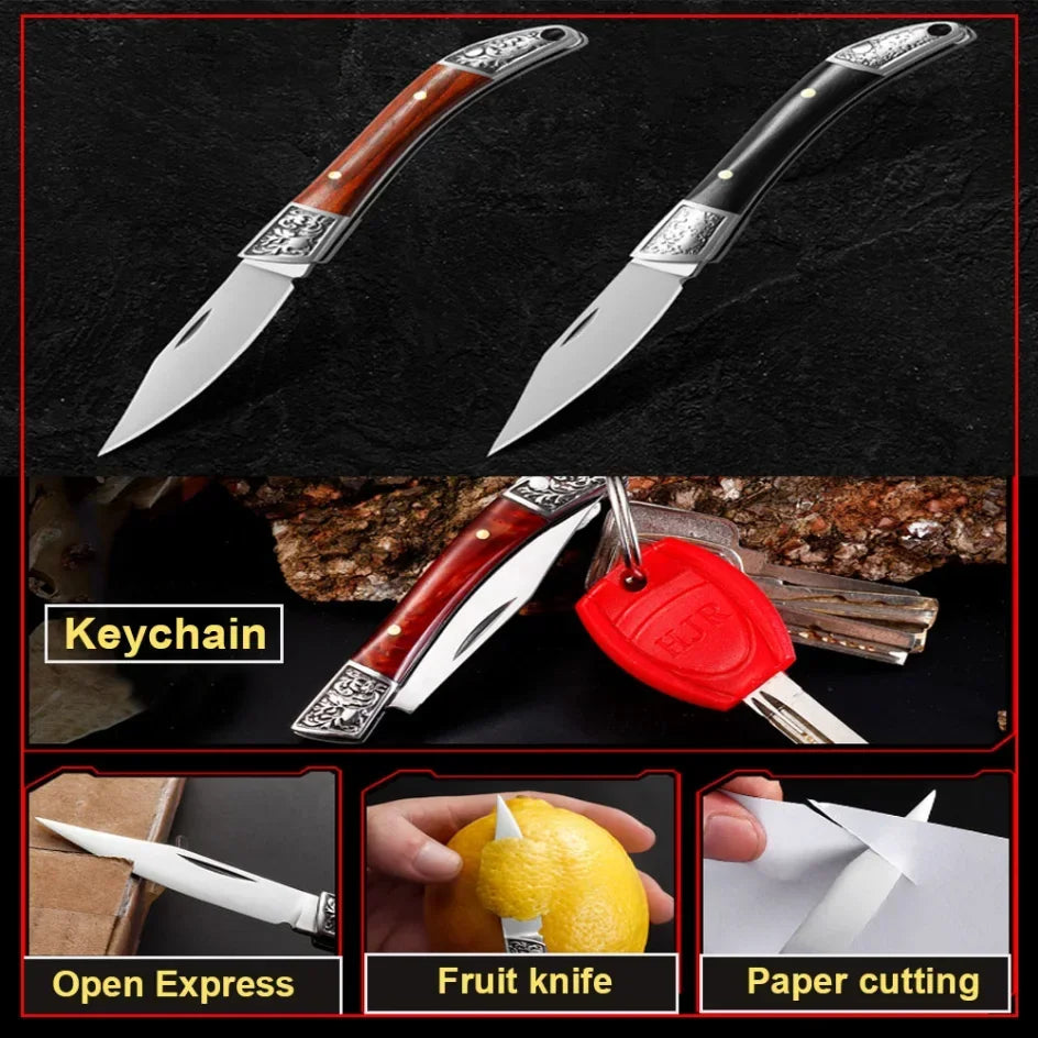 Mini Folding Pocket Knife – Stainless Steel Keychain Fruit Knife Folding Pocket Knife Axl