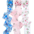 Flower Pattern Polyester Ribbon Set – 3 Rolls Fringe Raw Edge Craft Ribbon Set Axl AECH04-17548