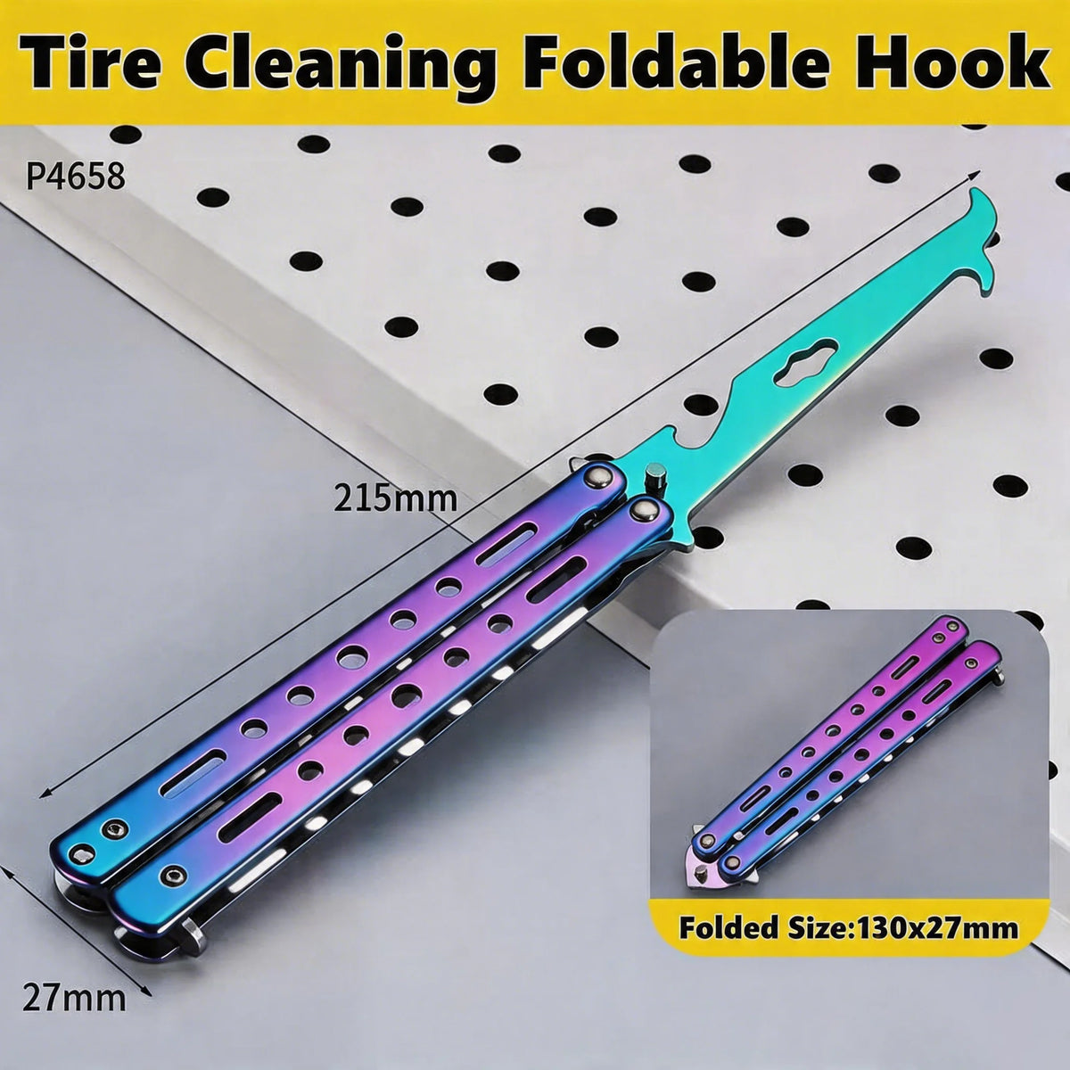 YRIDEFE Foldable Butterfly Practice Knife – Tire & Rock Tool Folding Practice Knife Axl 1pcs C