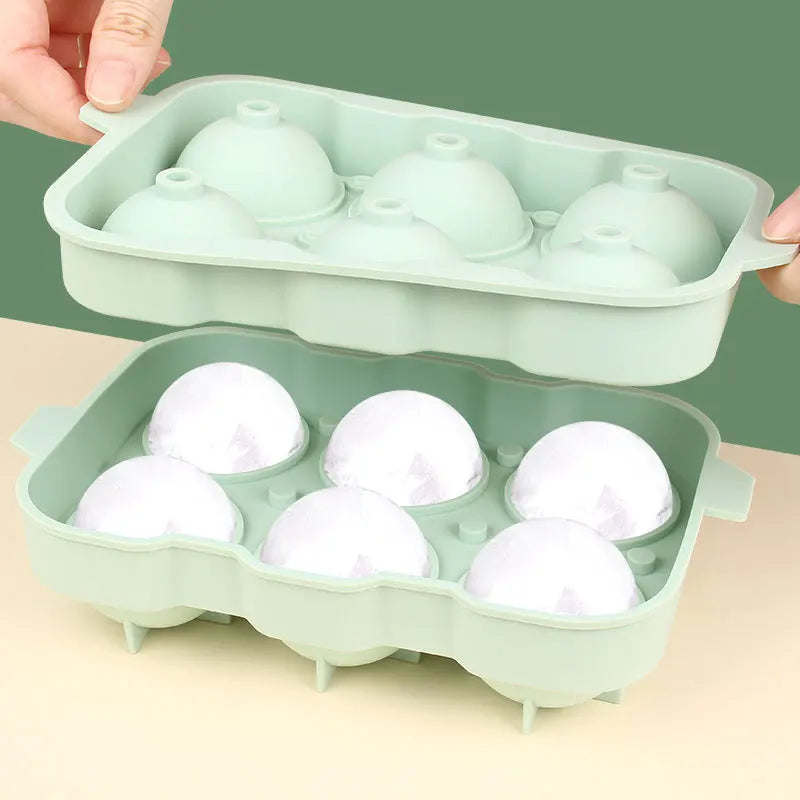 Silicone Ice Ball Mold – 6 Cavity Large Sphere Maker for Whiskey Ice Ball Mold Axl