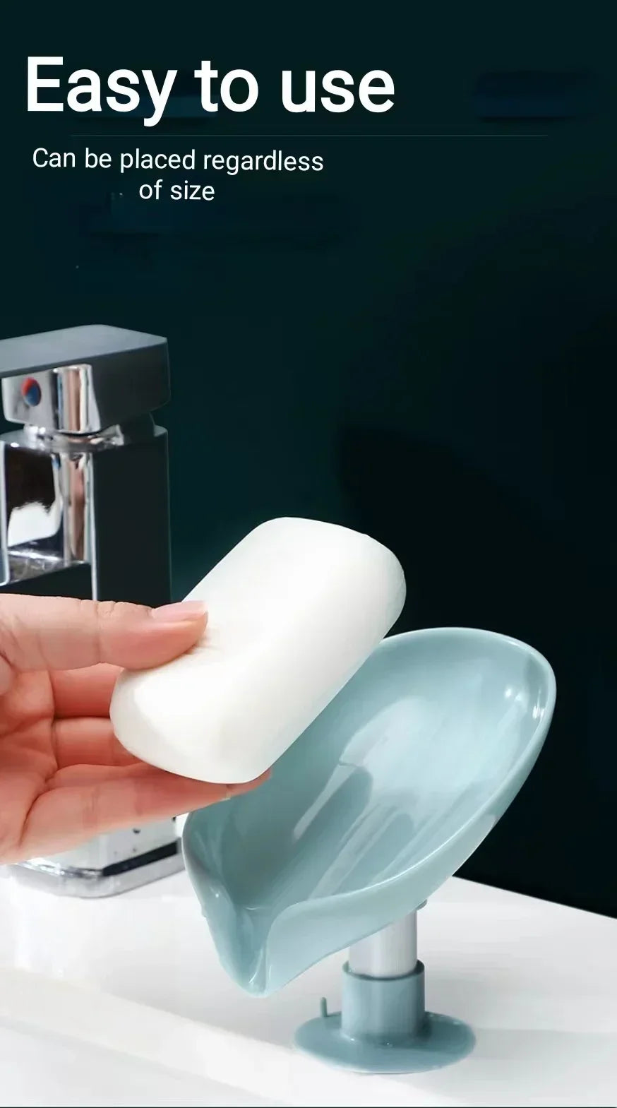 Lotus Leaf Soap Dish – Suction Bathroom & Kitchen Soap Holder Soap Dish Axl