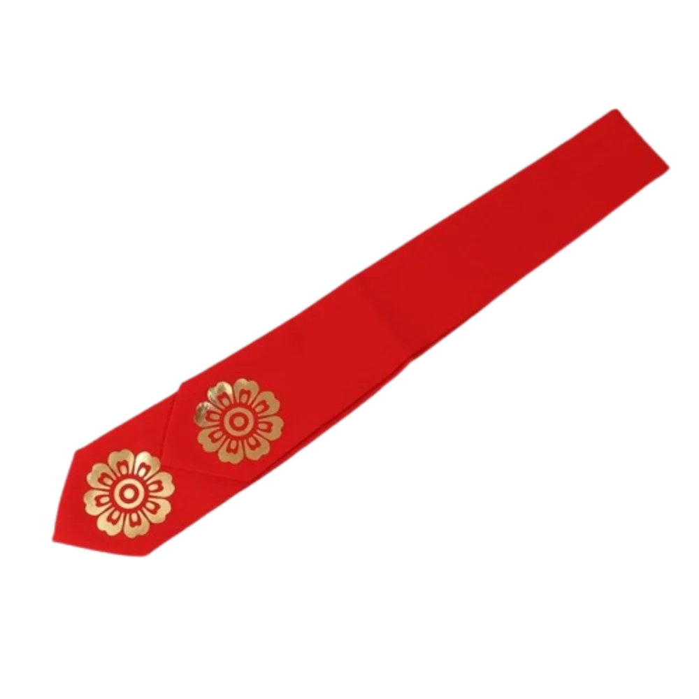 Korean Hanbok Headband – Floral Ribbon Hairband for Dance Costume Costume Headband Axl Red