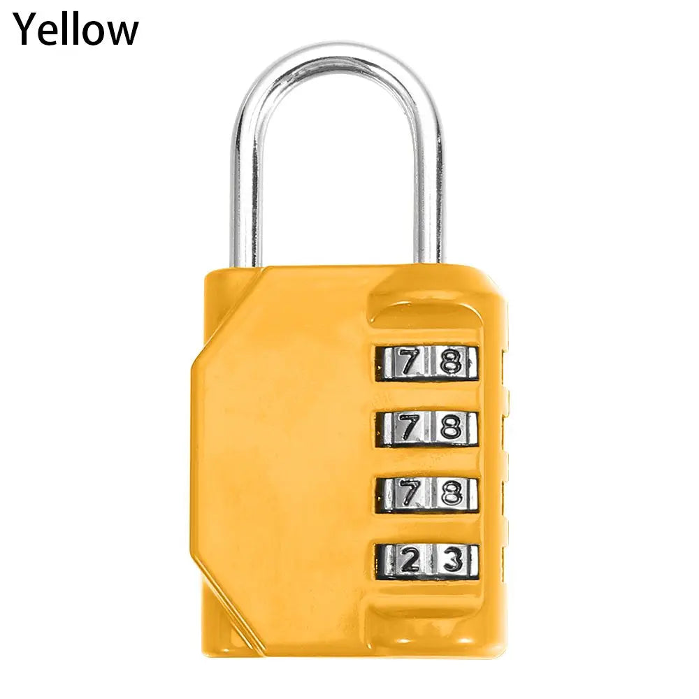 4-Digit Combination Padlock – Luggage, Locker & Storage Combination Padlock Axl yellow