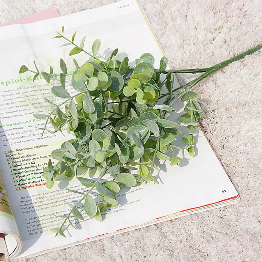 Faux Eucalyptus Branch Stems | Artificial Green Leaves Decor Artificial Plant Stems Axl green 3 Pieces