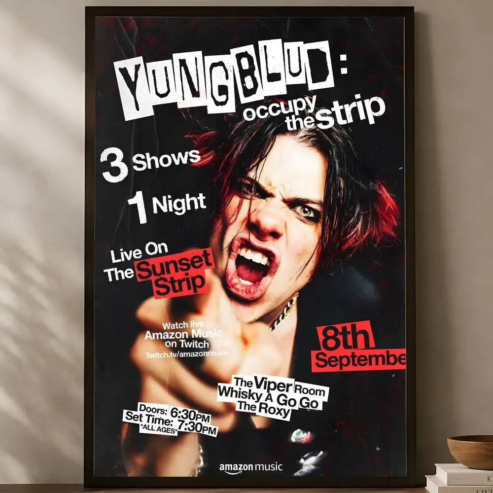 Yungblud HD PVC Self-Stick Wall Poster – Waterproof Decor Wall Art Poster Axl White02 40X50cmNoframe