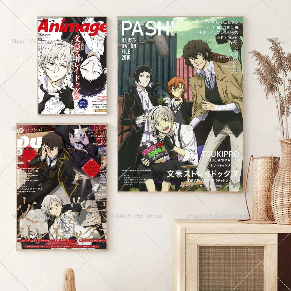 Bungou Stray Dogs Anime Poster – Self-Adhesive Wall Art Sticker Anime Wall Poster Axl