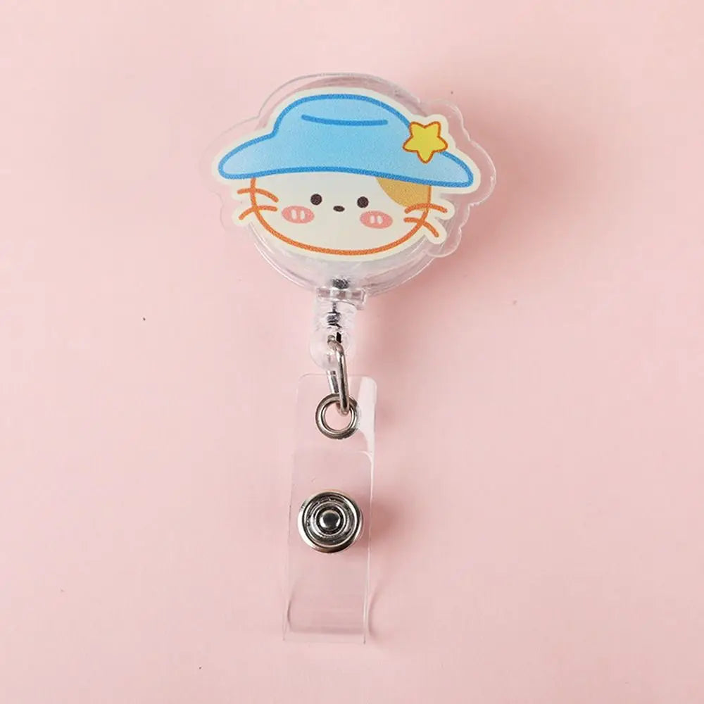 Retractable Badge Reel – Cartoon Acrylic ID Card Holder Clip Retractable Badge Reel Axl Style 8