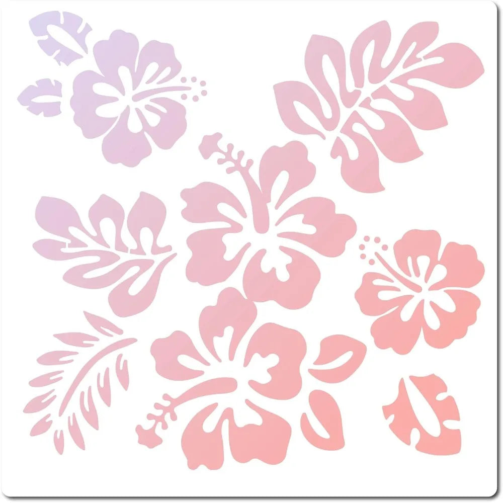 Large Hibiscus Flower Stencil 12x12 – Reusable Floral Template Craft Stencil Template Axl
