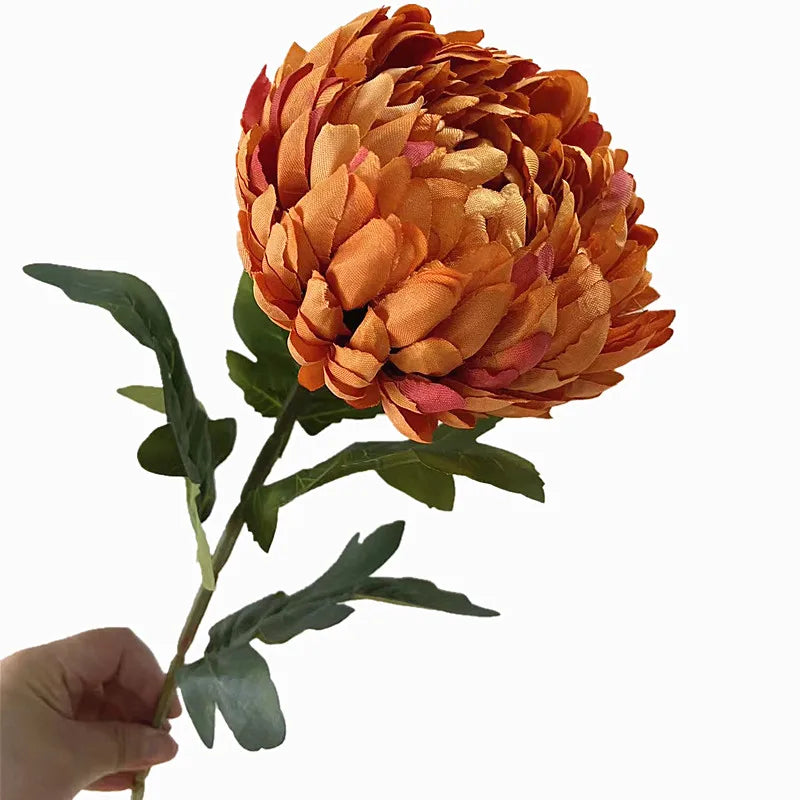 Silk Pineapple Chrysanthemum Long Stem Artificial Flower Artificial Flower Axl Orange