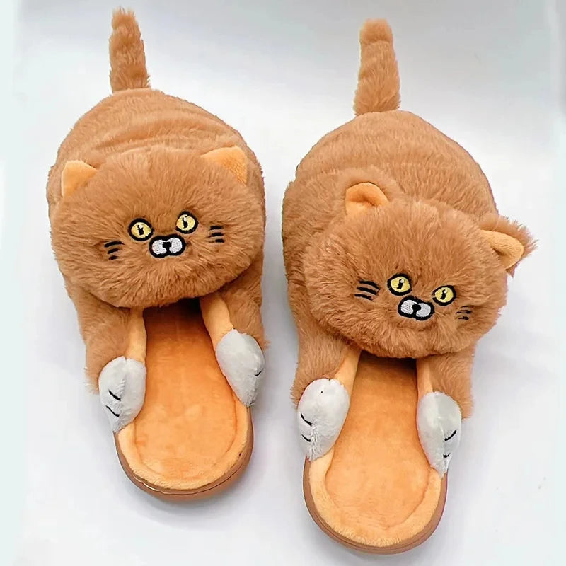 Women's Fluffy Fur Slippers – Warm Cosy Indoor House Shoes Fluffy House Slippers Axl Khaki CN36-42